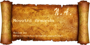 Novotni Armanda névjegykártya